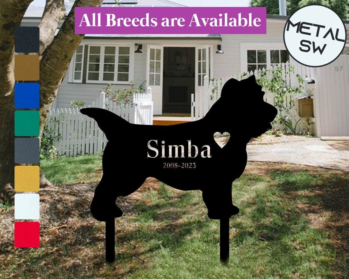 Metal Cairn Terrier Memorial Stake Dog Grave Marker Dog Garden Stake Dog Headstone Personalized Dog Loss Memorial Pet Sympathy Gift