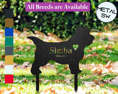 Metal Cairn Terrier Memorial Stake Dog Grave Marker Dog Garden Stake Dog Headstone Personalized Dog Loss Memorial Pet Sympathy Gift