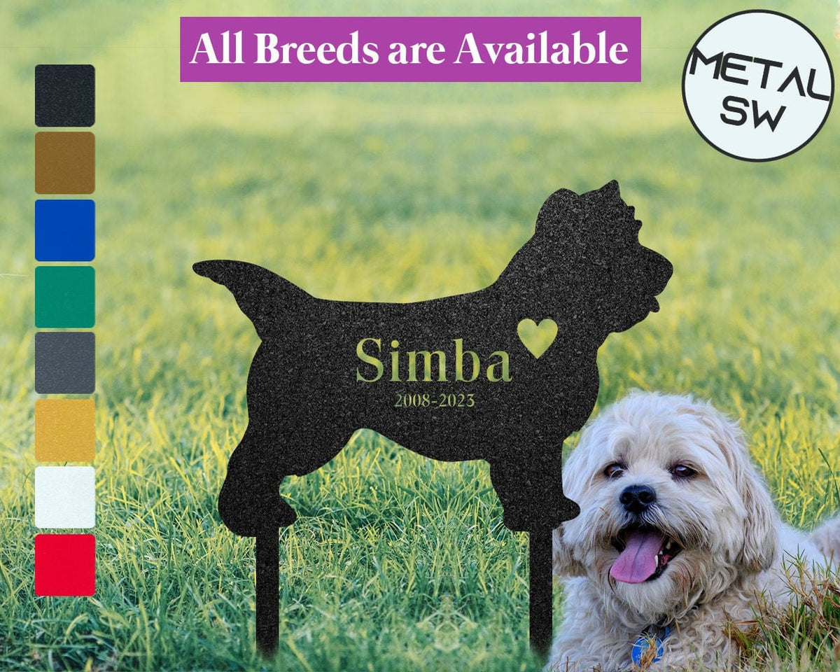 Metal Cairn Terrier Memorial Stake Dog Grave Marker Dog Garden Stake Dog Headstone Personalized Dog Loss Memorial Pet Sympathy Gift