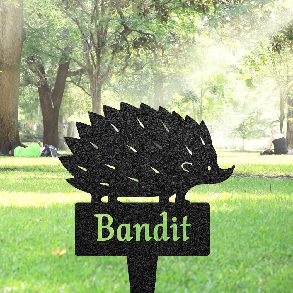 Custom Hedgehog Memorial Grave Marker Pet Plaque Burial Stake Personalized Engraved Hedgehog Name Keepsake Garden Sign Pet Loss Gift