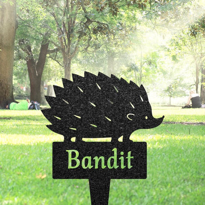 Custom Hedgehog Memorial Grave Marker Pet Plaque Burial Stake Personalized Engraved Hedgehog Name Keepsake Garden Sign Pet Loss Gift
