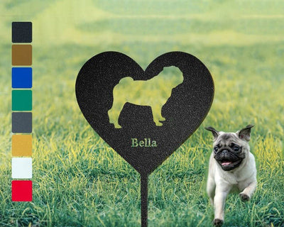 Personalized Pug Memorial Plaque Pug Breed Dog Garden Stake Personalized Dog Silhouette Sign Pug Grave Marker Pug Lawn Ornament