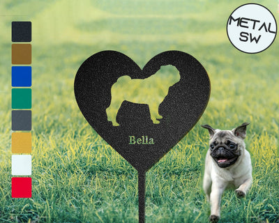 Personalized Pug Memorial Plaque Pug Breed Dog Garden Stake Personalized Dog Silhouette Sign Pug Grave Marker Pug Lawn Ornament