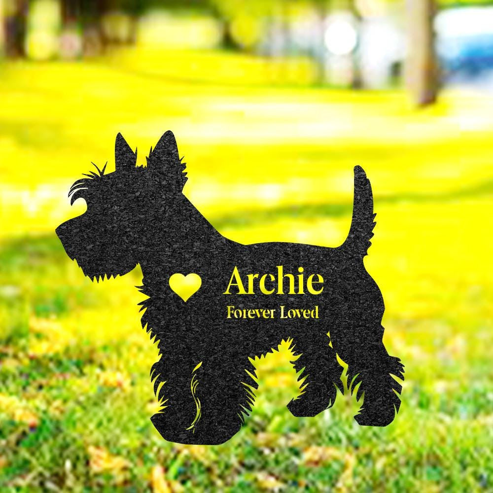 Custom Cairn Terrier Dog Memorial Stake Dog Name Sign Pet Grave Marker Metal Dog Sign For Garden Outdoor Grave Plaque Dog Lover Gift