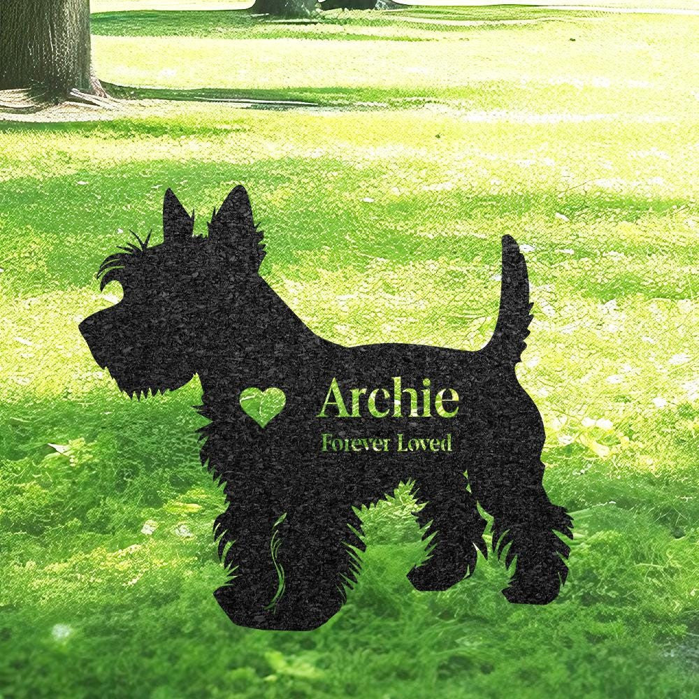Custom Cairn Terrier Dog Memorial Stake Dog Name Sign Pet Grave Marker Metal Dog Sign For Garden Outdoor Grave Plaque Dog Lover Gift