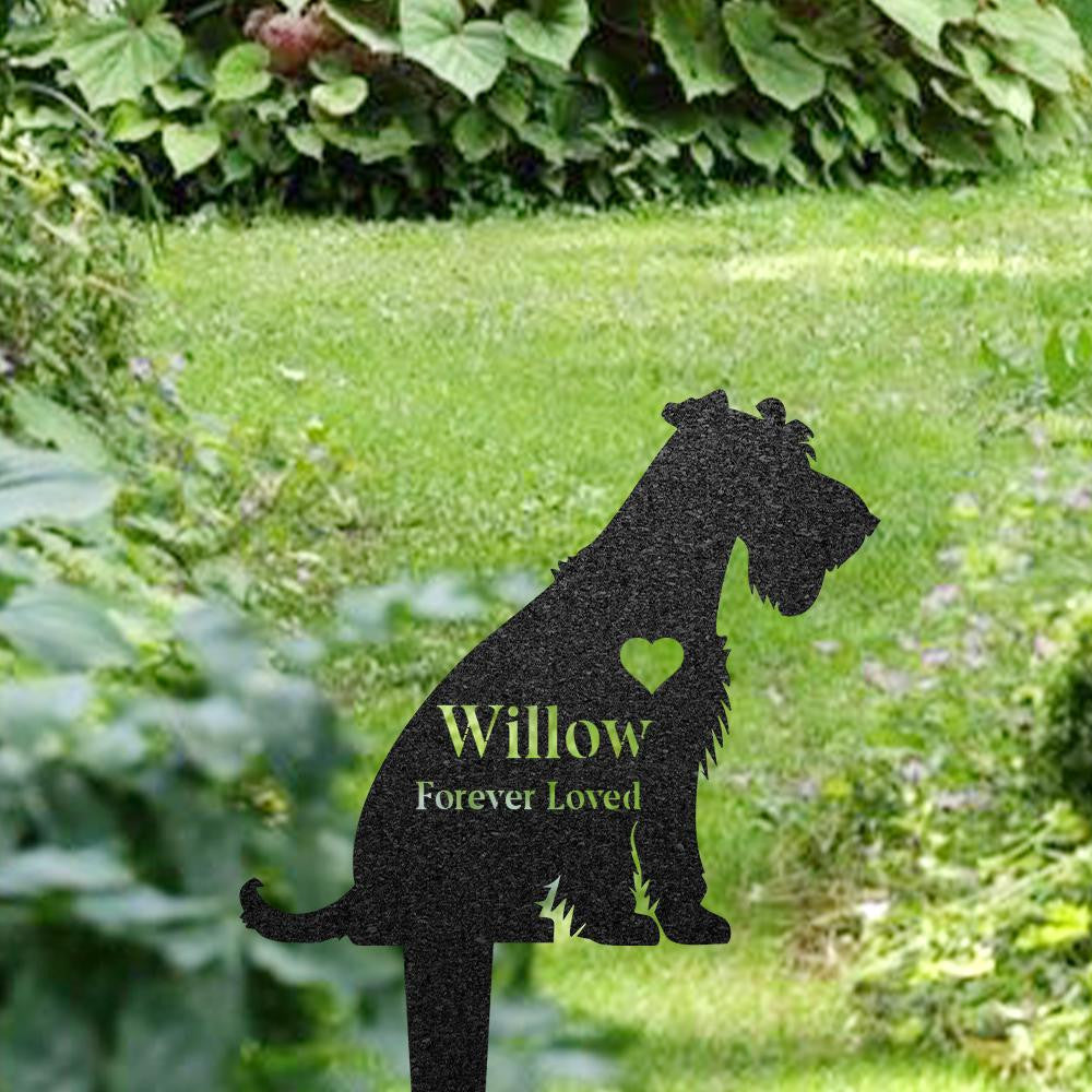 Airedale Terrier Memorial Stake Custom Metal Garden Sign Pet Grave Marker Personalized Engraved Name Sign Sympathy Sign Dog Loss Gift