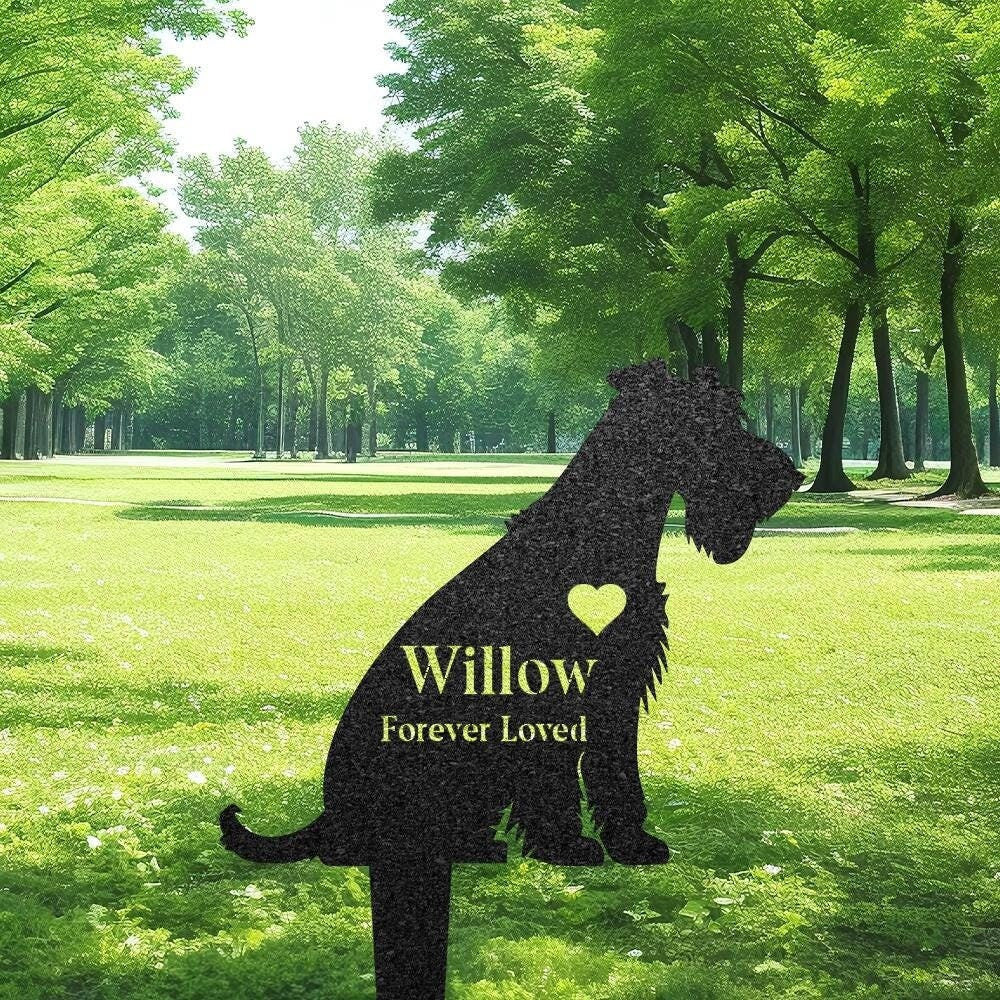 Airedale Terrier Memorial Stake Custom Metal Garden Sign Pet Grave Marker Personalized Engraved Name Sign Sympathy Sign Dog Loss Gift