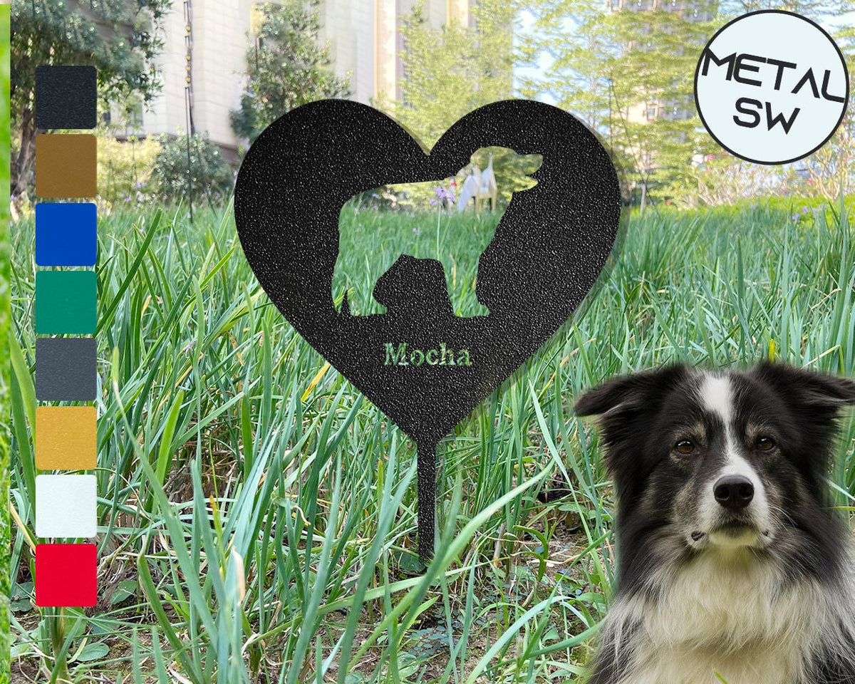 Metal Border Collie Memorial Sign With Stakes Personalized Border Collie Grave Marker Custom Dog Memorial Plaque Dog Grave Marker