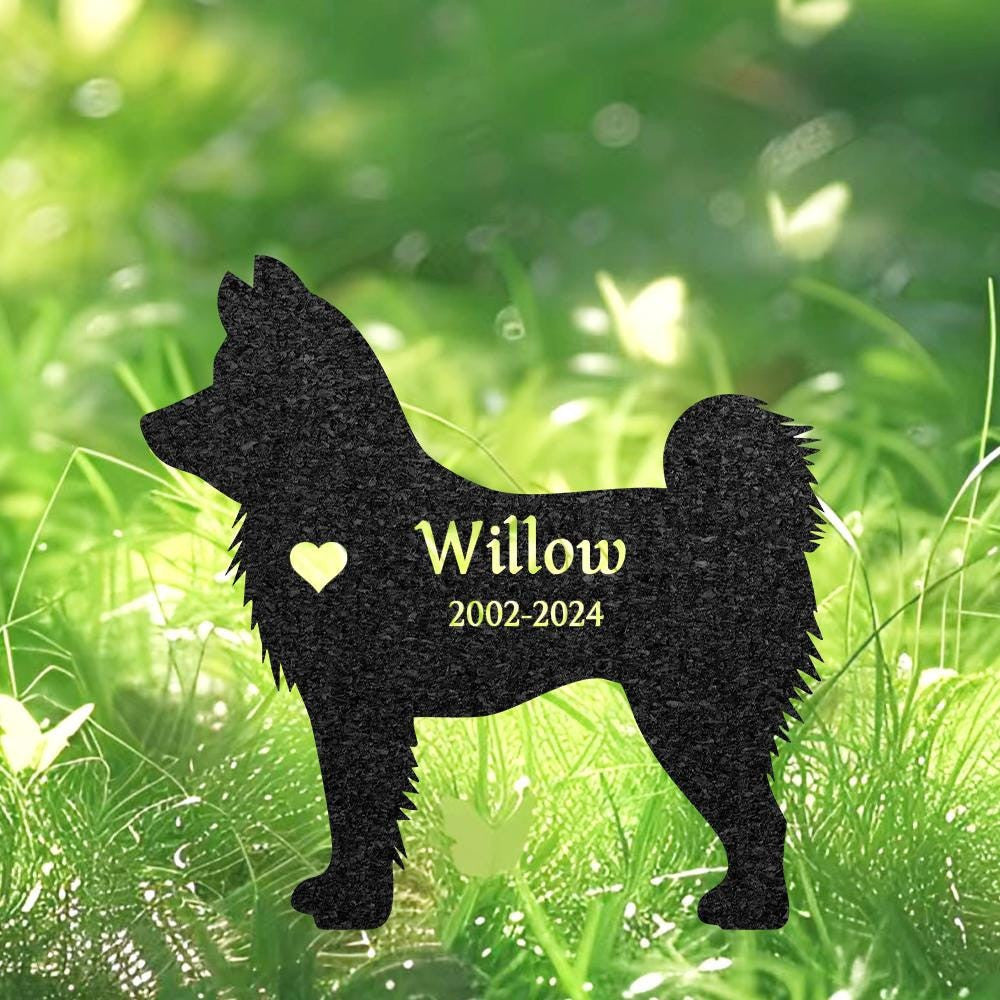 Custom Keeshond Dog Memorial Stake Personalized Dog Metal Stake For Pet Grave Marker Remembrance Plaque Garden Sign Dog Cemetery Decor