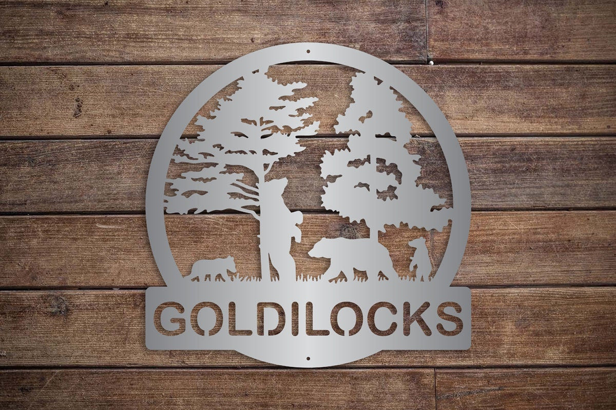 Bear Forest Trees Metal Sign-Wall Decor-Patio Outdoor Sign-Custom-Personalized Sign-Fall-Autumn-Camper- Hunting - Perfect Gift Christmas