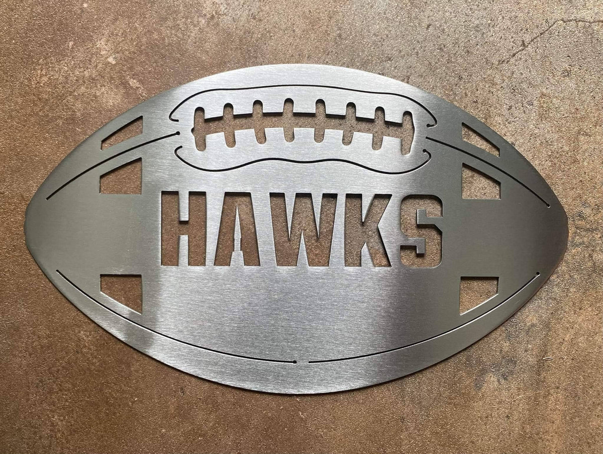 Personalized Football Metal Sign - Custom Football Name Sign - Kids Bedroom Decor - Athlete Name Sign - Love Football - Game Room - Man Cave