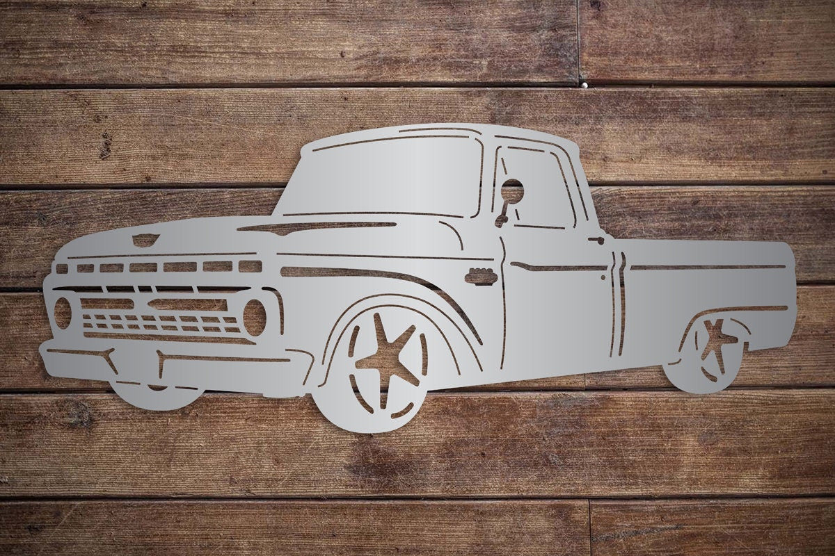 1966 Classic Ford Truck Metal Sign Man Cave Garage Wall Hanging Car Lover Car Show Gift For Him Father's Day Christmas Gift