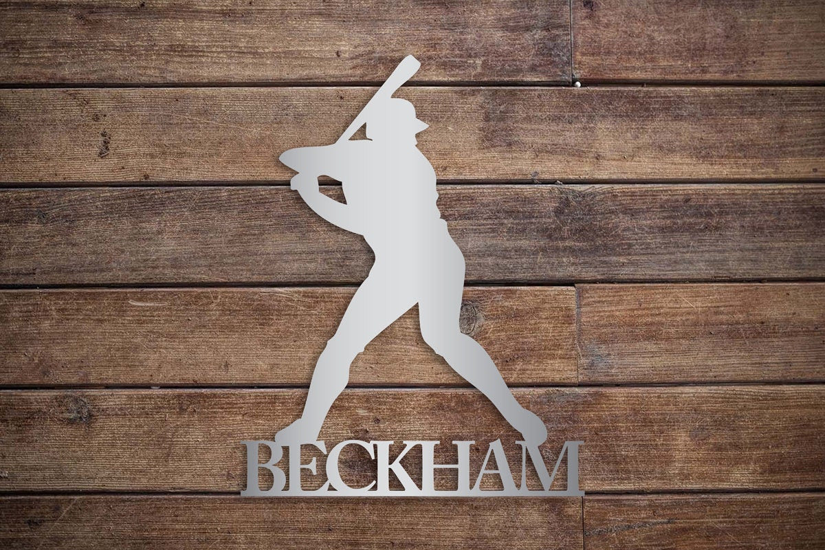 Baseball Player Name Sign Personalized Metal Sign Metal Name Personalized Name Sign Metal Name Sign Kids Sports Christmas Gift