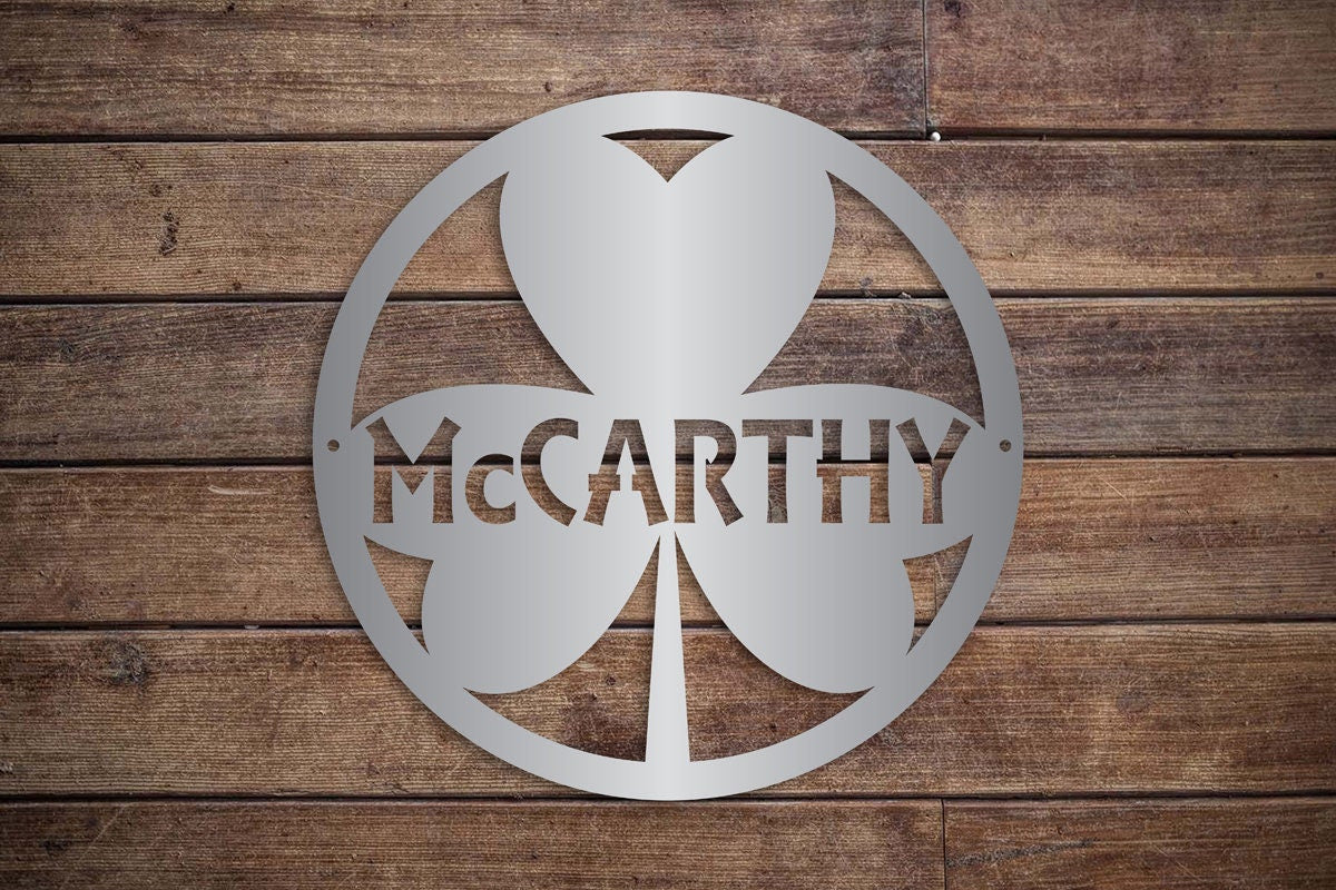 Shamrock Personalized Metal Sign - St Patty's Day Decor - St Patrick's Day Wall Hanging - Luck O' The Irish- Irish Pride-Ireland-Christmas