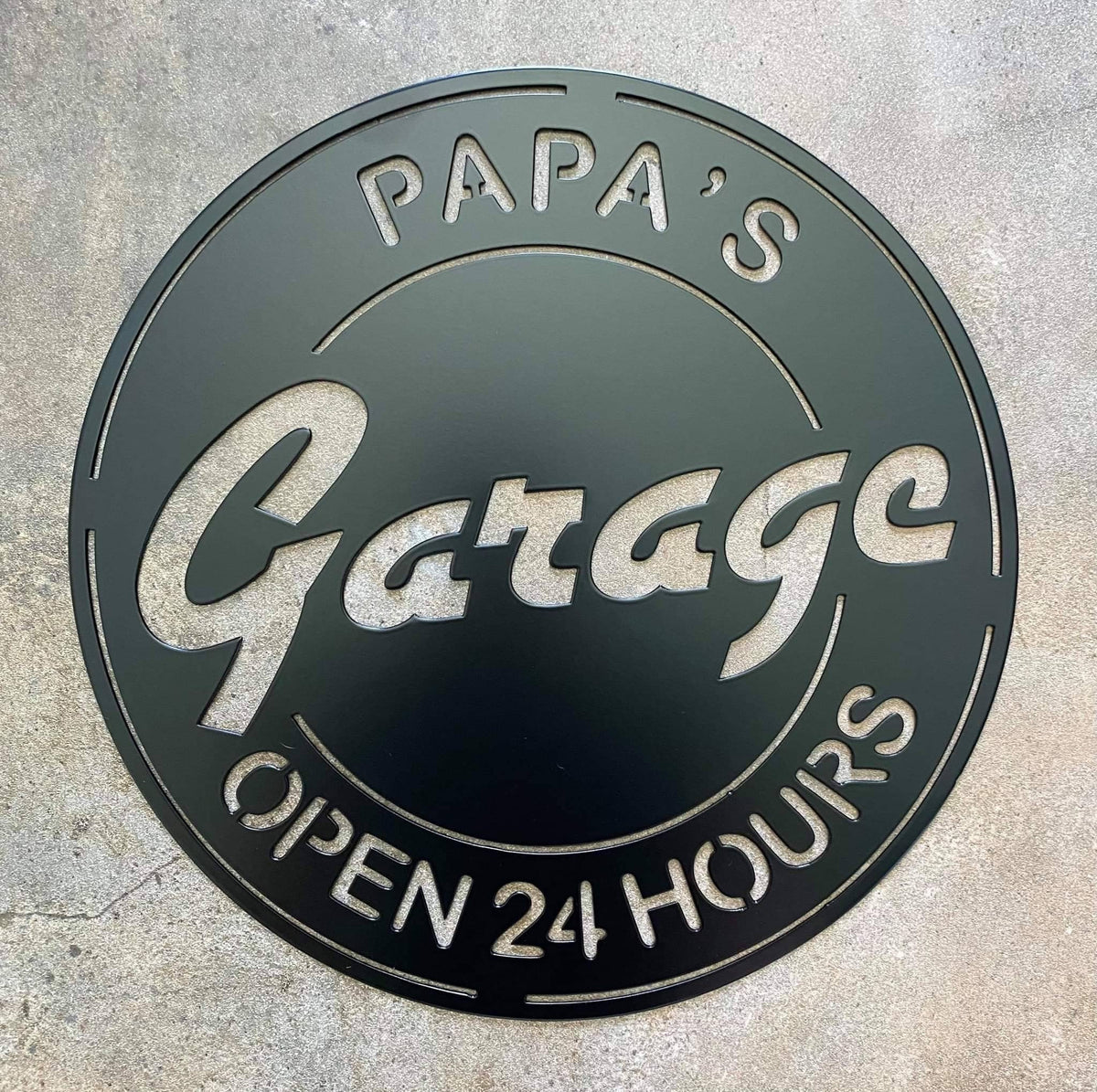 Personalized Dad's Garage Open 24 Hours - Bar Retro Signs - Man Cave Decor - Metal Signs - Gifts For Dad - Father's Day - Christmas Gift