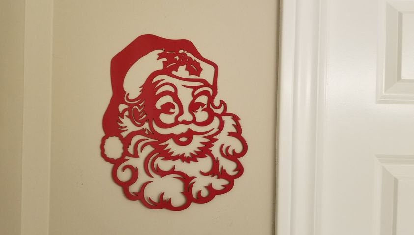 Santa Metal Christmas Wall Decor Santa Claus Wall Hanging Christmas Decoration Santa Claus Is Coming Holiday Decor