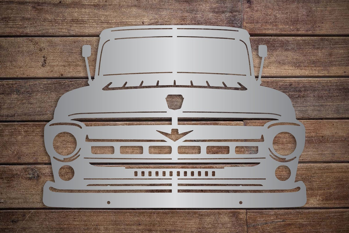 1957 Ford F100 Front End Truck Metal Sign Man Cave Sign Garage Decor Wall Hanging Antique Truck Car Show Father's Day Christmas