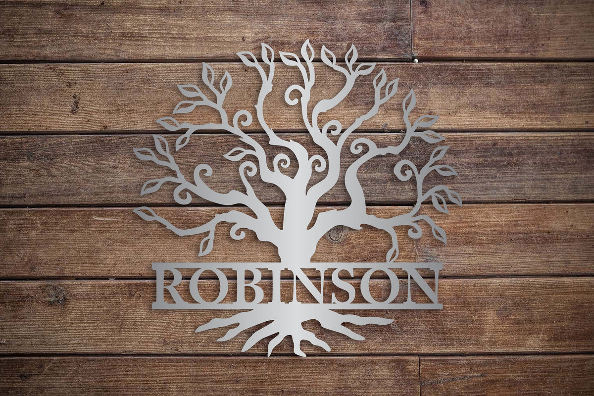 Personalized Tree Family Name Sign - Welcome Or Address Sign - Wall Decor - Patio Sign - Housewarming Gift - New House - Christmas
