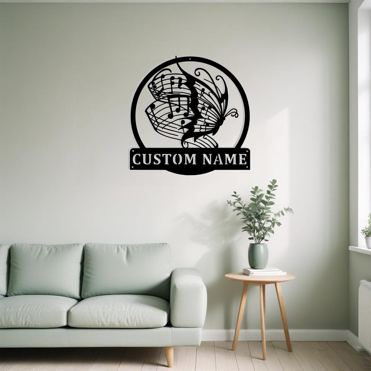 Custom Butterfly Music Metal Sign Wall Art Personalized Butterfly Music Decoration For Room Music Home Decor Music Lovers Butterfly Decor