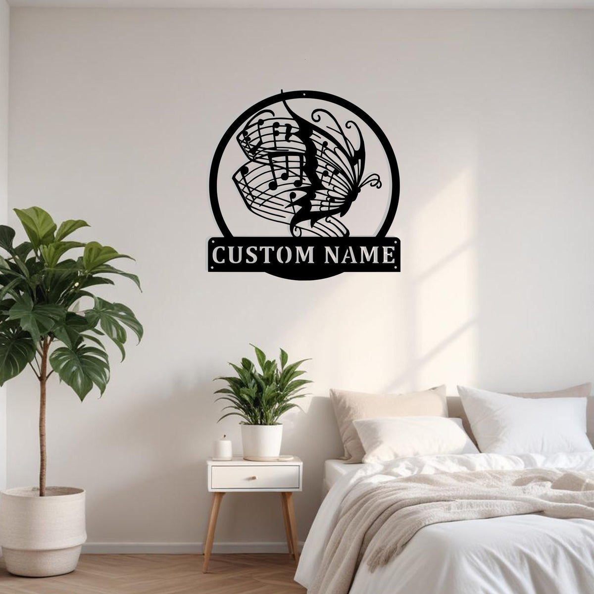 Custom Butterfly Music Metal Sign Wall Art Personalized Butterfly Music Decoration For Room Music Home Decor Music Lovers Butterfly Decor