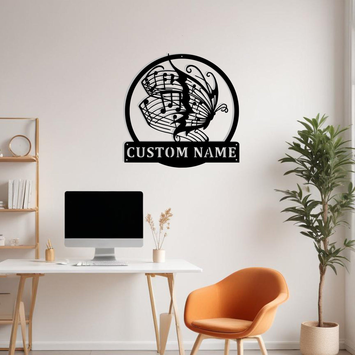 Custom Butterfly Music Metal Sign Wall Art Personalized Butterfly Music Decoration For Room Music Home Decor Music Lovers Butterfly Decor
