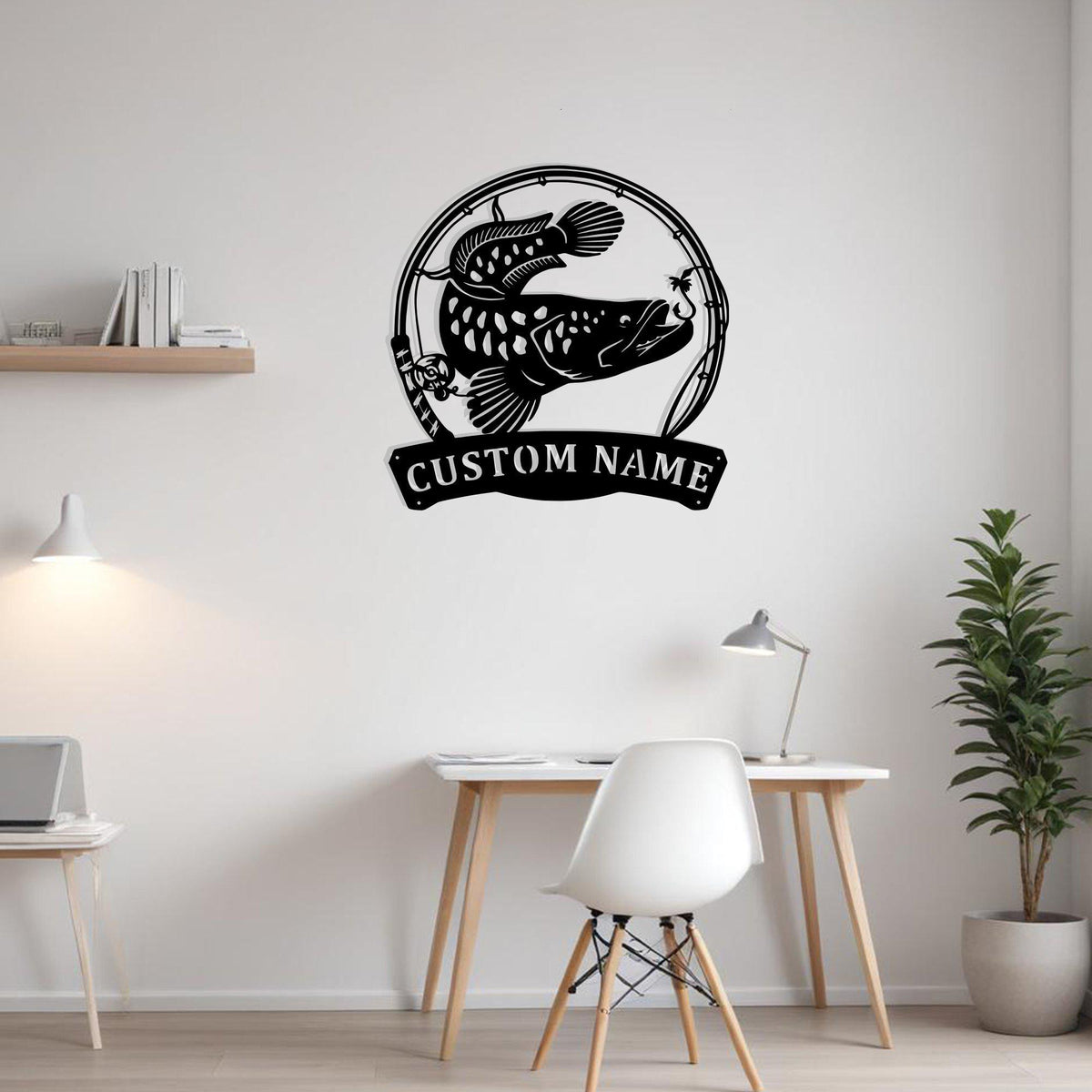 Custom Snakehead Fish Metal Sign Wall Art With Led Light Personalized Snakehead Fish Name Sign Decoration For Room Fishing Metal Led Wall Decor