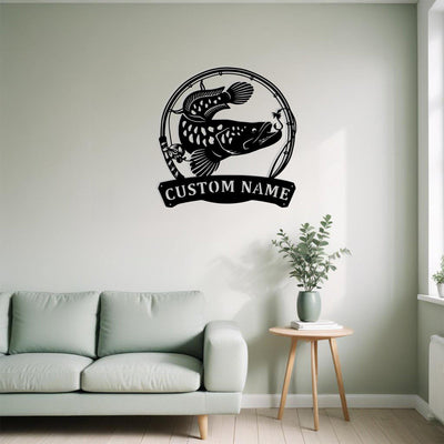 Custom Snakehead Fish Metal Sign Wall Art With Led Light Personalized Snakehead Fish Name Sign Decoration For Room Fishing Metal Led Wall Decor