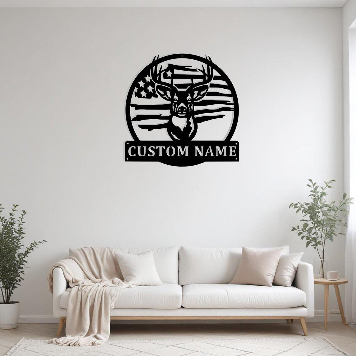 Custom Usa Flag American Hunting Player Metal Sign Wall Art With Led Light Personalized Hunter Name Sign Decoration For Room Hunting Wall Decor