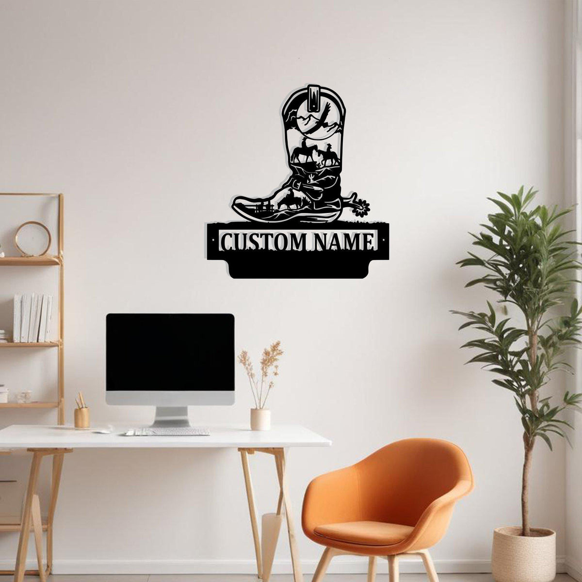 Custom Cowboy Boots Metal Sign Wall Art Personalized Cowboy Boots Decoration For Room Cowboy Boots Home Decor Vintage Wall Decor Cowboy Gift