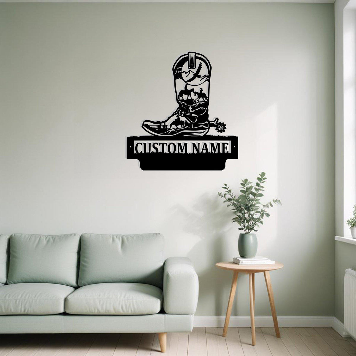 Custom Cowboy Boots Metal Sign Wall Art Personalized Cowboy Boots Decoration For Room Cowboy Boots Home Decor Vintage Wall Decor Cowboy Gift