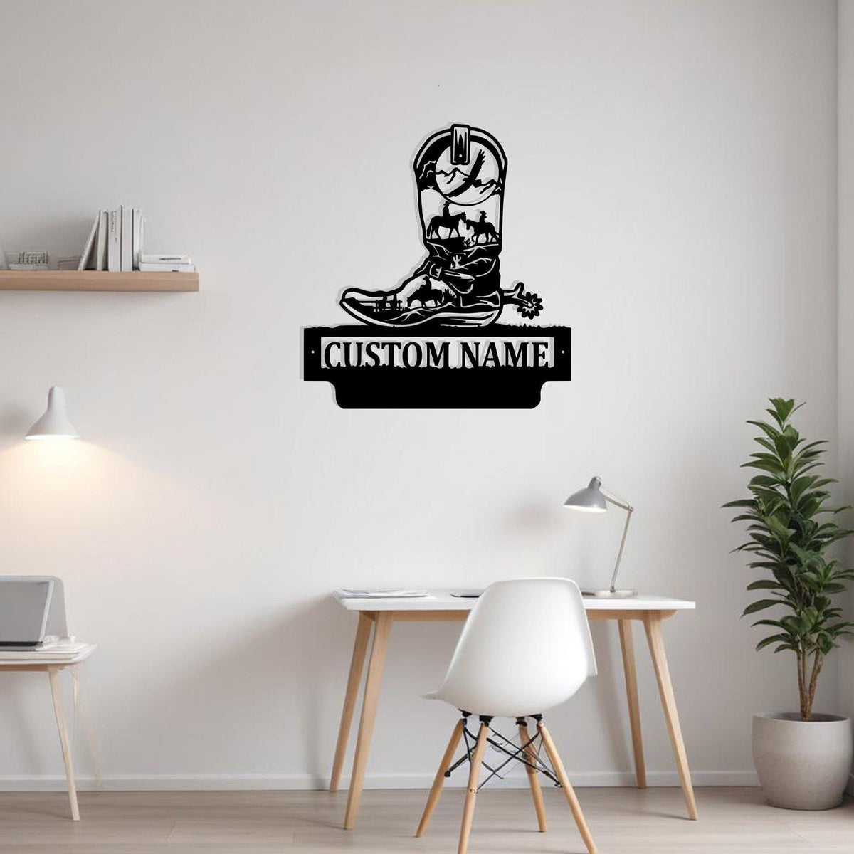Custom Cowboy Boots Metal Sign Wall Art Personalized Cowboy Boots Decoration For Room Cowboy Boots Home Decor Vintage Wall Decor Cowboy Gift