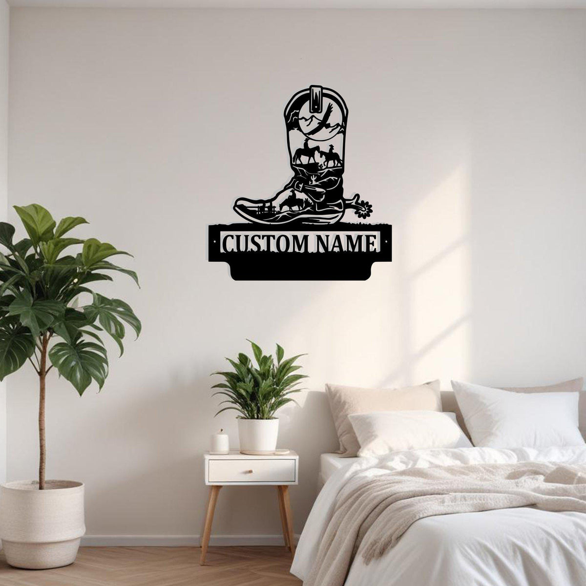 Custom Cowboy Boots Metal Sign Wall Art Personalized Cowboy Boots Decoration For Room Cowboy Boots Home Decor Vintage Wall Decor Cowboy Gift