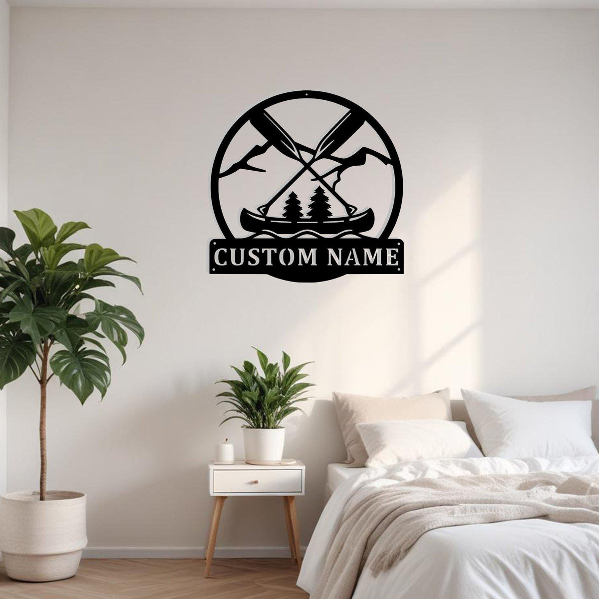 Custom Outdoor Canoeing Metal Sign Wall Art With Led Light Personalized Canoeing Name Sign Decoration For Room Canoeing Home Decor Camping