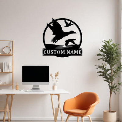 Custom Flying Ducks Metal Sign Wall Art Personalized Ducks Decoration For Room Fly Ducks Home Decor Hunting Enthusiasts Animal Love Design
