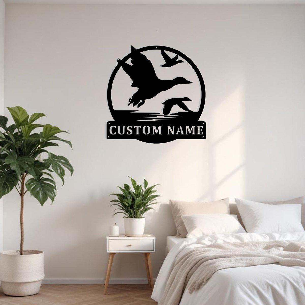 Custom Flying Ducks Metal Sign Wall Art Personalized Ducks Decoration For Room Fly Ducks Home Decor Hunting Enthusiasts Animal Love Design
