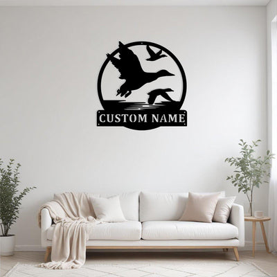 Custom Flying Ducks Metal Sign Wall Art Personalized Ducks Decoration For Room Fly Ducks Home Decor Hunting Enthusiasts Animal Love Design