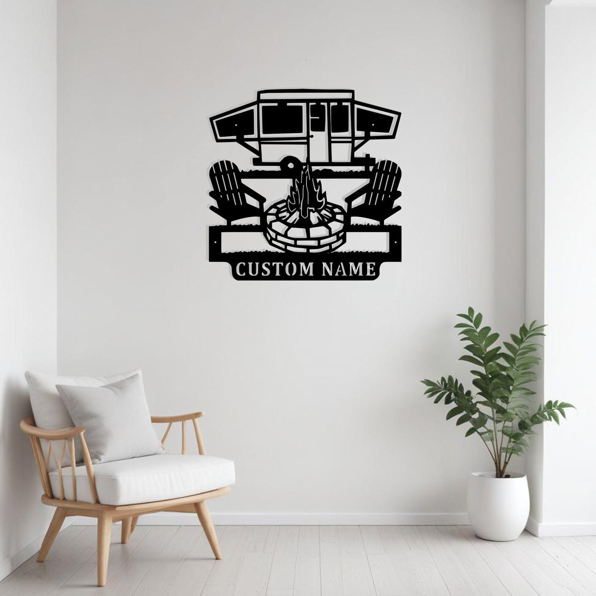 Custom Camping Car Metal Sign Wall Art Personalized Camping Decoration For Caravan Camp For Metal Wall Decor With Led Lights Camp Lovers Deco