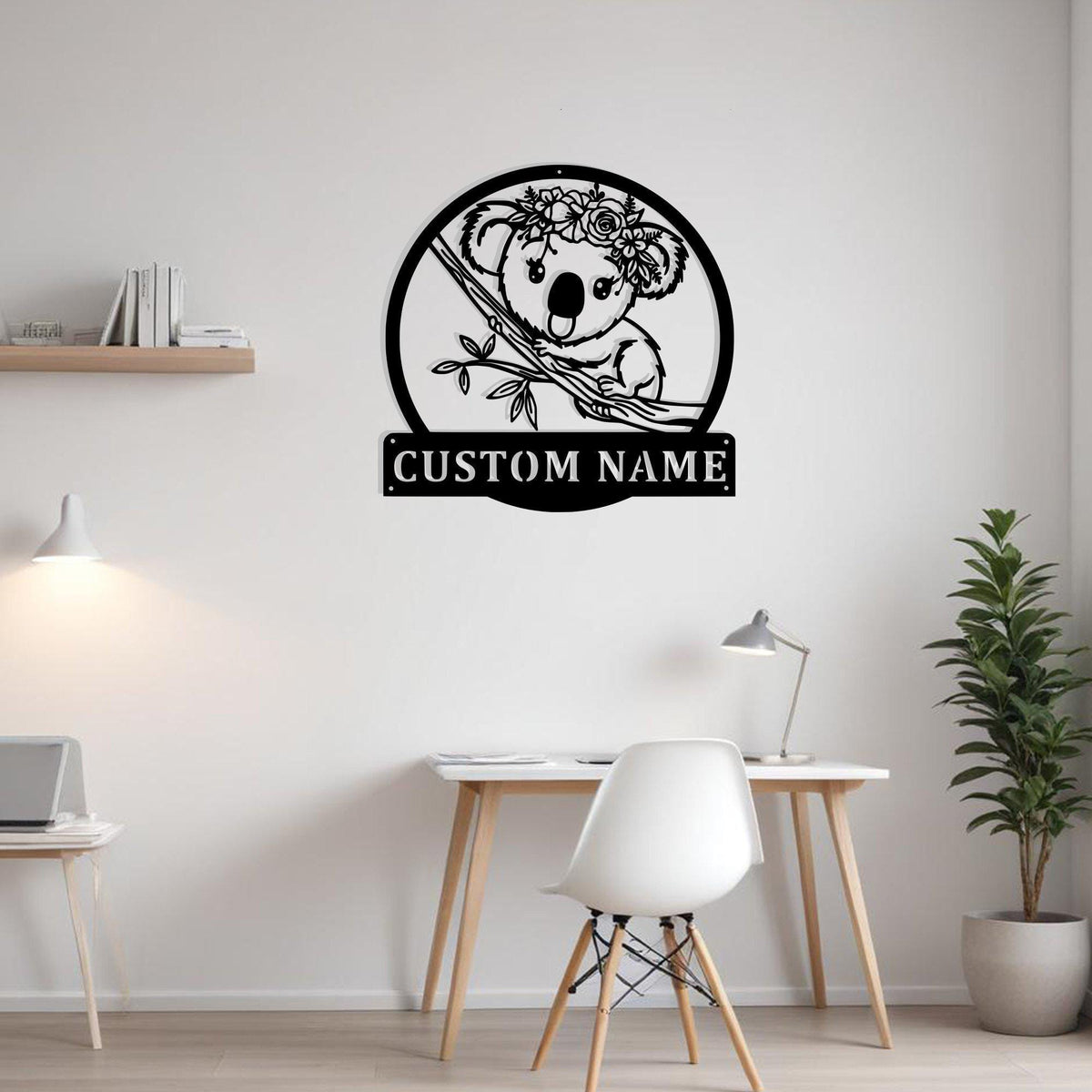 Custom Floral Koala Metal Sign Wall Art Personalized Koala Decoration For Room Koala Metal Home Decor Koala Kids Room Decor Koala Lovers Art