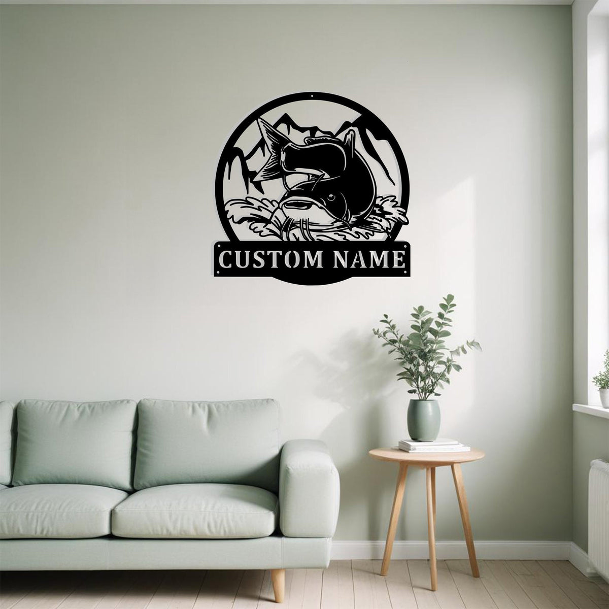 Custom Catfish Fishing Metal Sign Wall Art Personalized Catfish Decoration For Room Catfish Home Decor Custom Catfish Fisherman Gift Decor