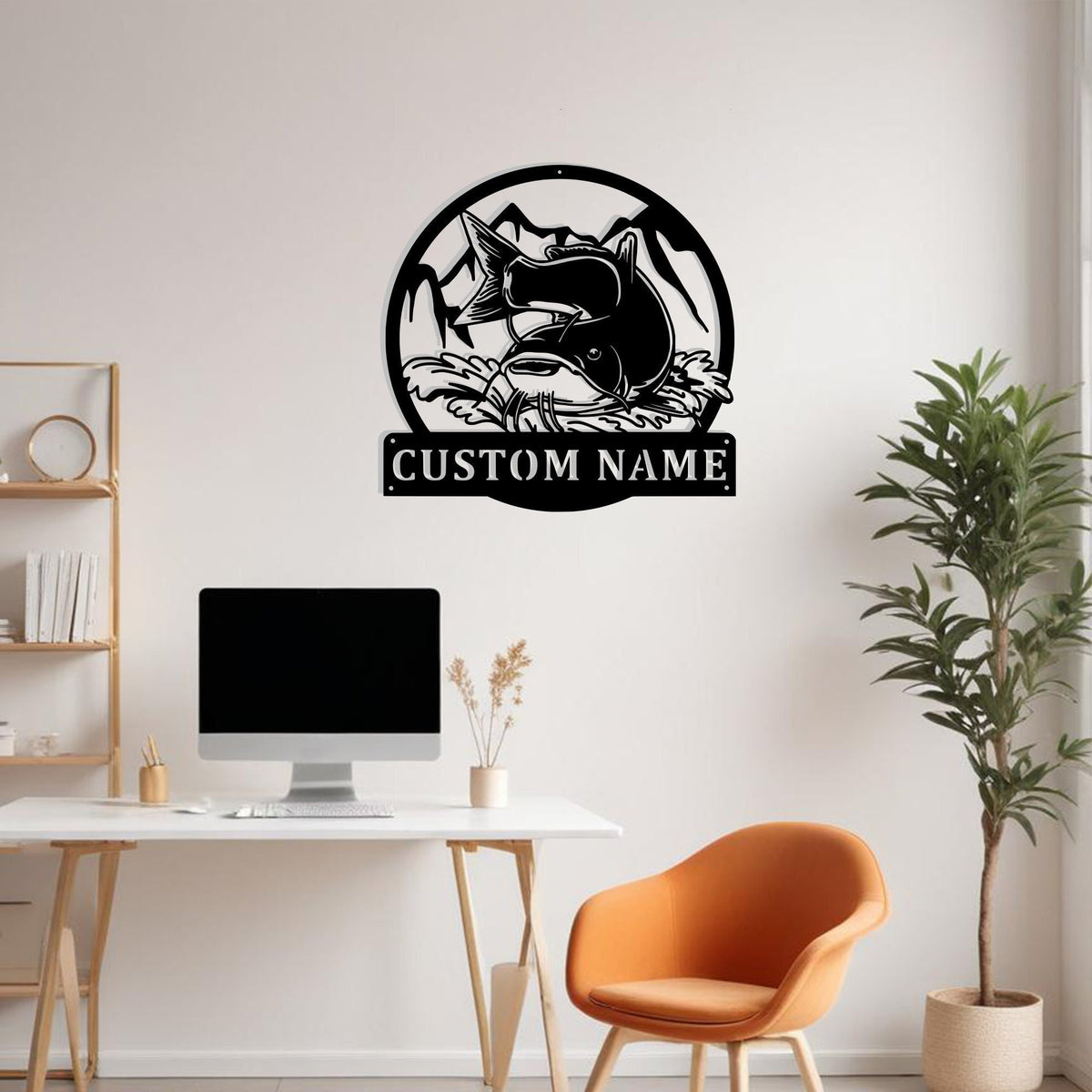 Custom Catfish Fishing Metal Sign Wall Art Personalized Catfish Decoration For Room Catfish Home Decor Custom Catfish Fisherman Gift Decor