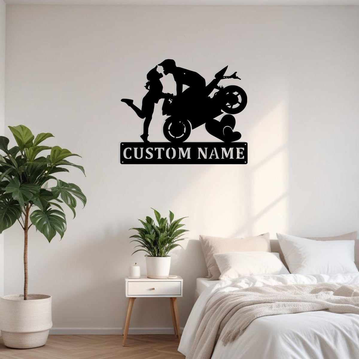 Custom Couple Motorcycle Metal Sign Wall Art Personalized Motorcycle Decoration For Room Motorcycle Home Decor Motorcycle Enthusiast Decor