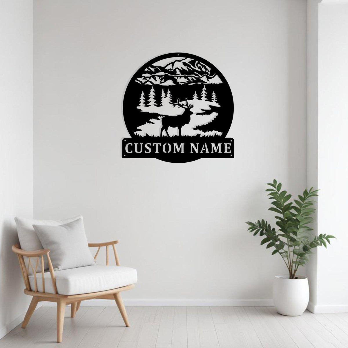 Custom Elk Hunting Metal Sign Wall Art Personalized Elk Hunter Decoration For Room Elk Hunting Home Decor Deer With Nature Decor Wall Art