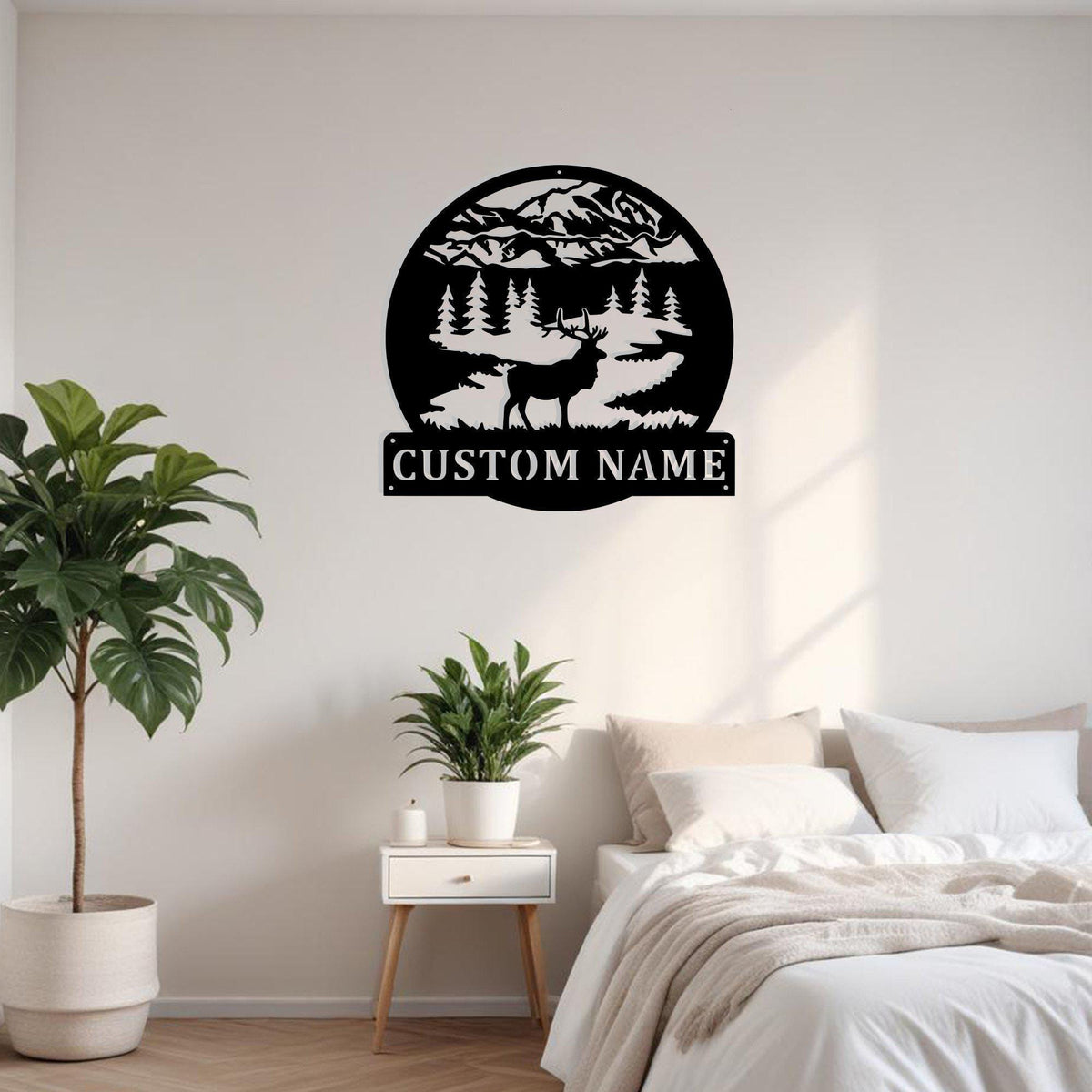 Custom Elk Hunting Metal Sign Wall Art Personalized Elk Hunter Decoration For Room Elk Hunting Home Decor Deer With Nature Decor Wall Art