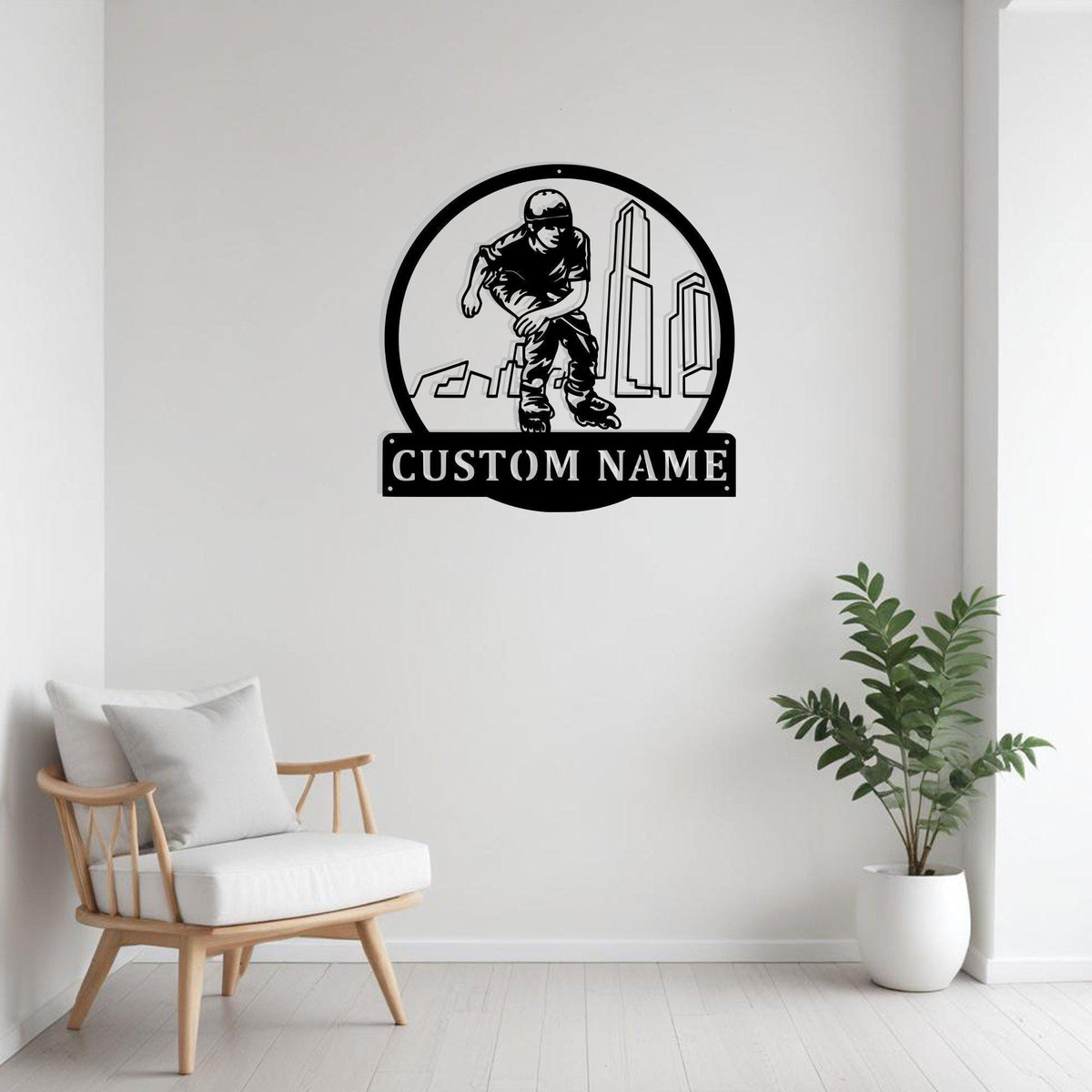 Custom Inline Skates Metal Sign Wall Art With Led Light Personalized Skates Name Sign Decoration For Room Skates Home Decor Kids Room Decor