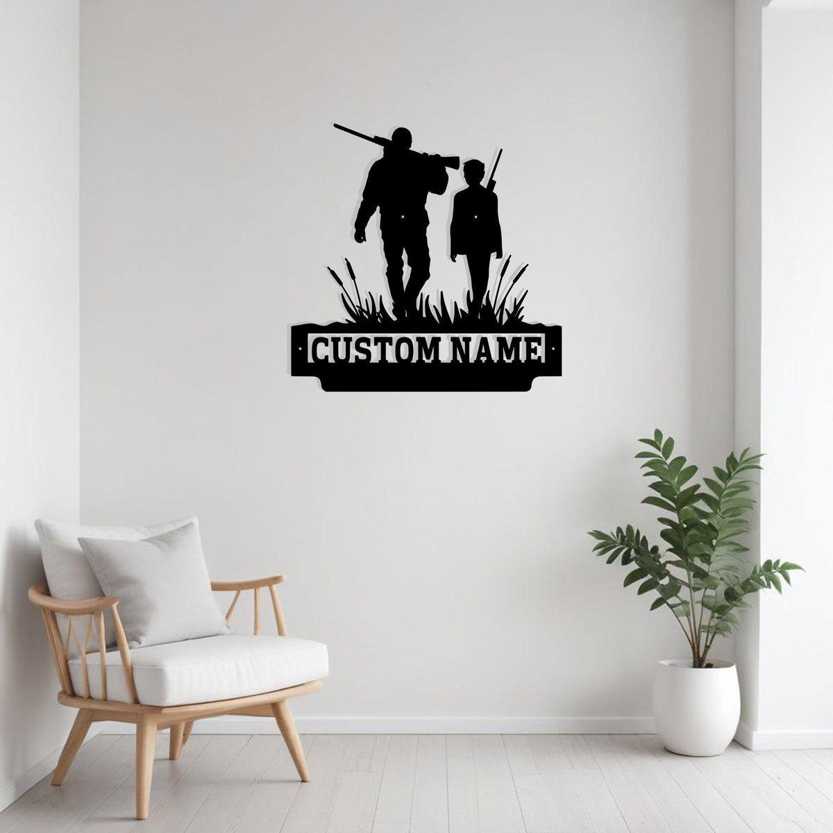 Custom Father And Son Hunting Metal Sign Wall Art Personalized Hunter Decoration For Room Hunting Home Decor Gift For Father Gift For Hunter