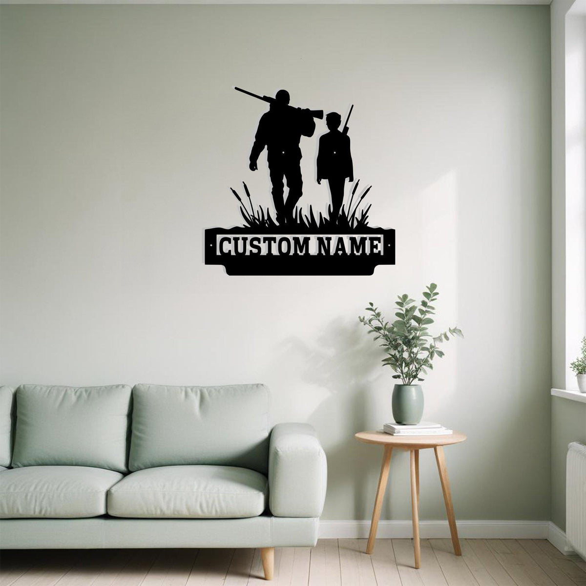 Custom Father And Son Hunting Metal Sign Wall Art Personalized Hunter Decoration For Room Hunting Home Decor Gift For Father Gift For Hunter