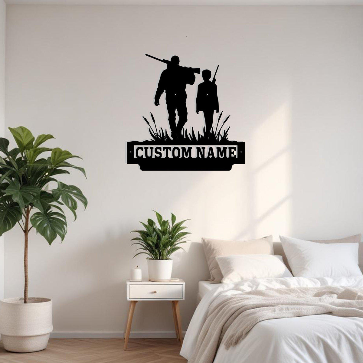 Custom Father And Son Hunting Metal Sign Wall Art Personalized Hunter Decoration For Room Hunting Home Decor Gift For Father Gift For Hunter