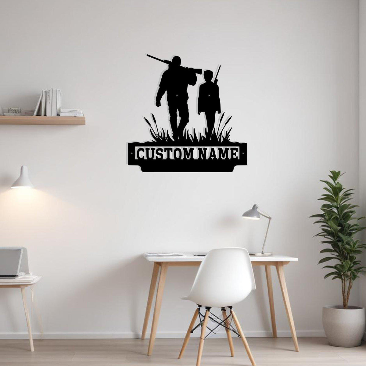 Custom Father And Son Hunting Metal Sign Wall Art Personalized Hunter Decoration For Room Hunting Home Decor Gift For Father Gift For Hunter