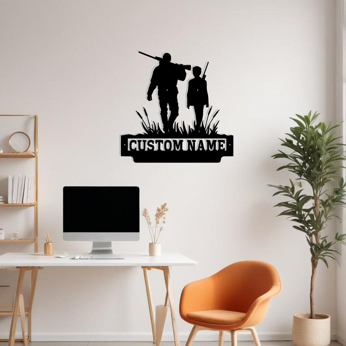 Custom Father And Son Hunting Metal Sign Wall Art Personalized Hunter Decoration For Room Hunting Home Decor Gift For Father Gift For Hunter