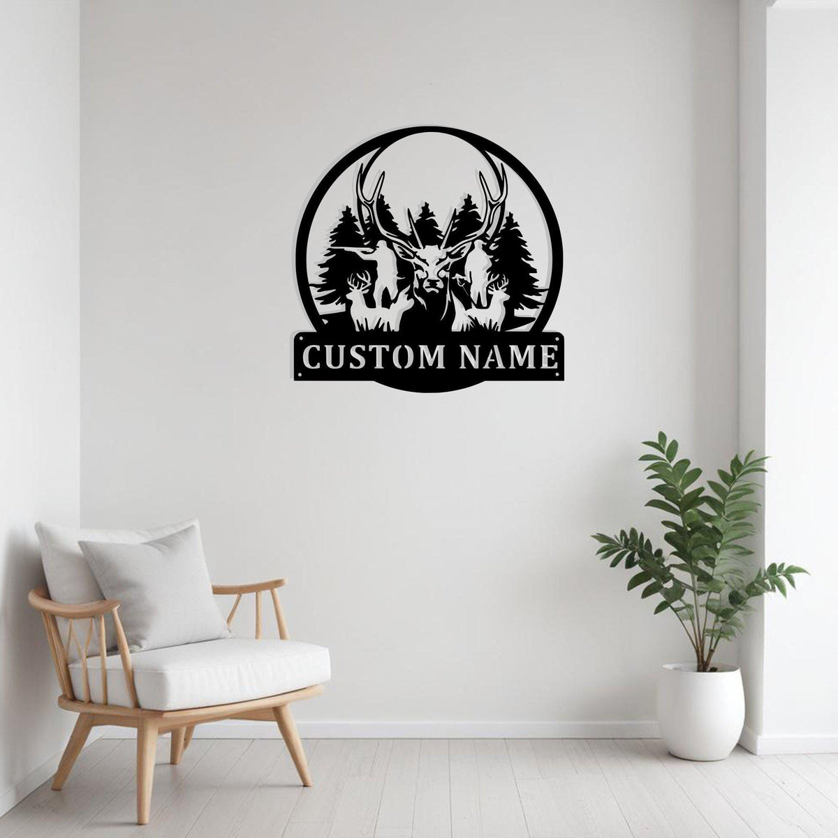 Custom Deer Hunting Metal Sign Wall Art Personalized Deer Hunter Name Sign Decoration For Room Home Decor For Deer Enthusiasts Deer Wall Decor